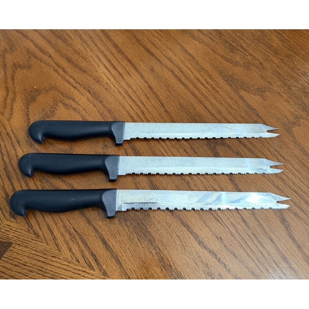 X-treme Edge, Stainless Steel, Serrated Knife, 8" Blade, Lot of 3